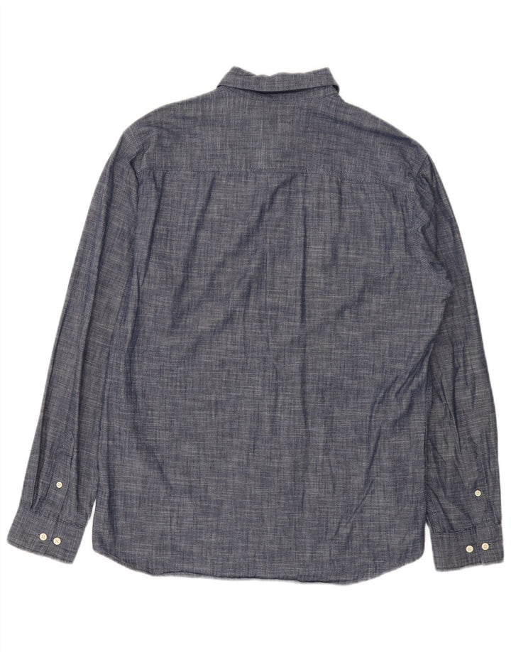 Camisa masculina JACK & JONES grande algodão manchado azul marinho