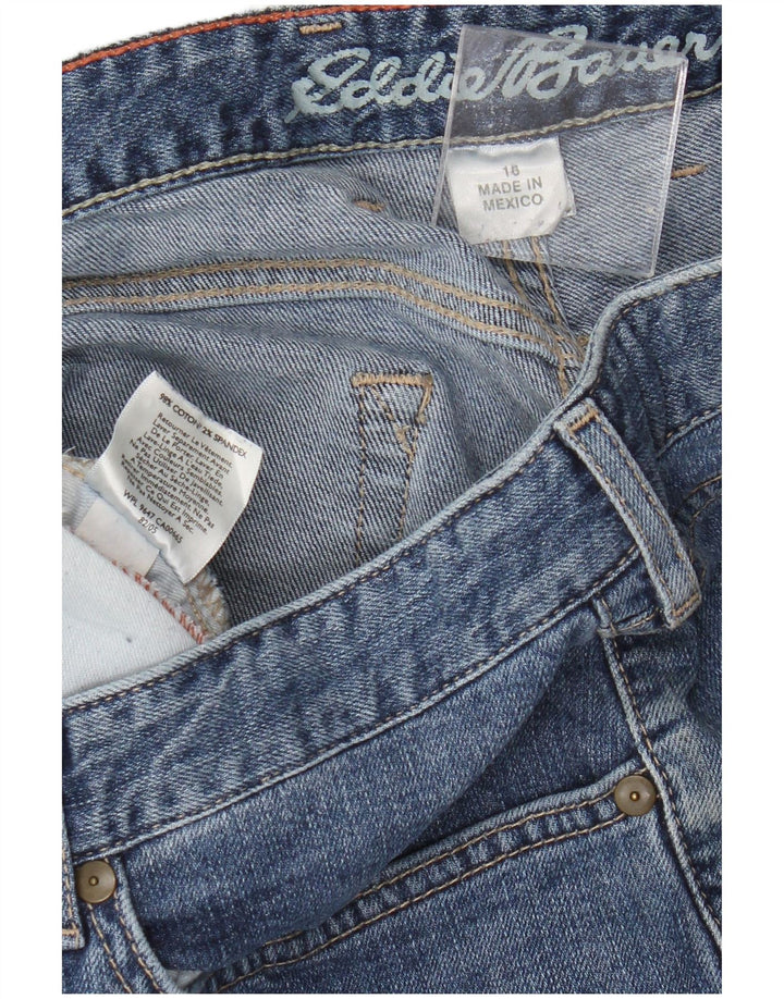 EDDIE BAUER Jeans feminino curvilíneo bootcut EUA 16 2XL W36 L32 algodão azul