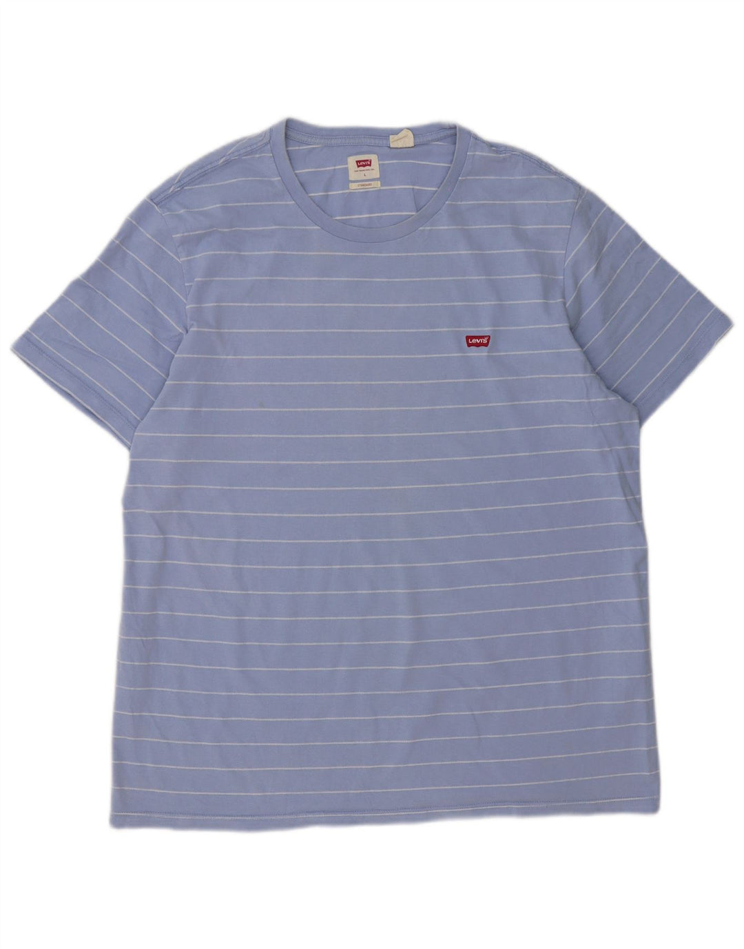 Camiseta masculina padrão Levi's Top grande de algodão listrado azul