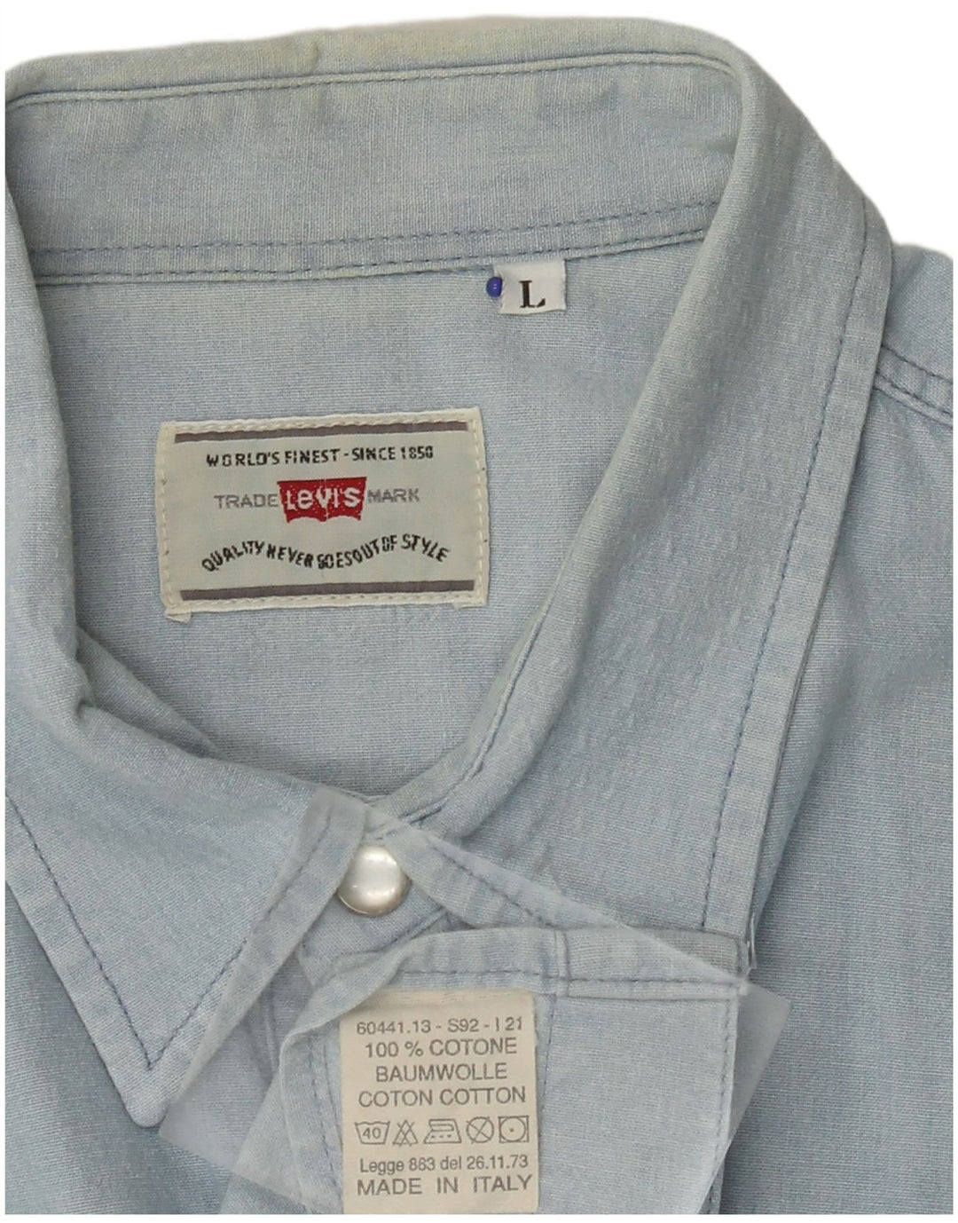 Camisa jeans masculina LEVI'S grande algodão azul