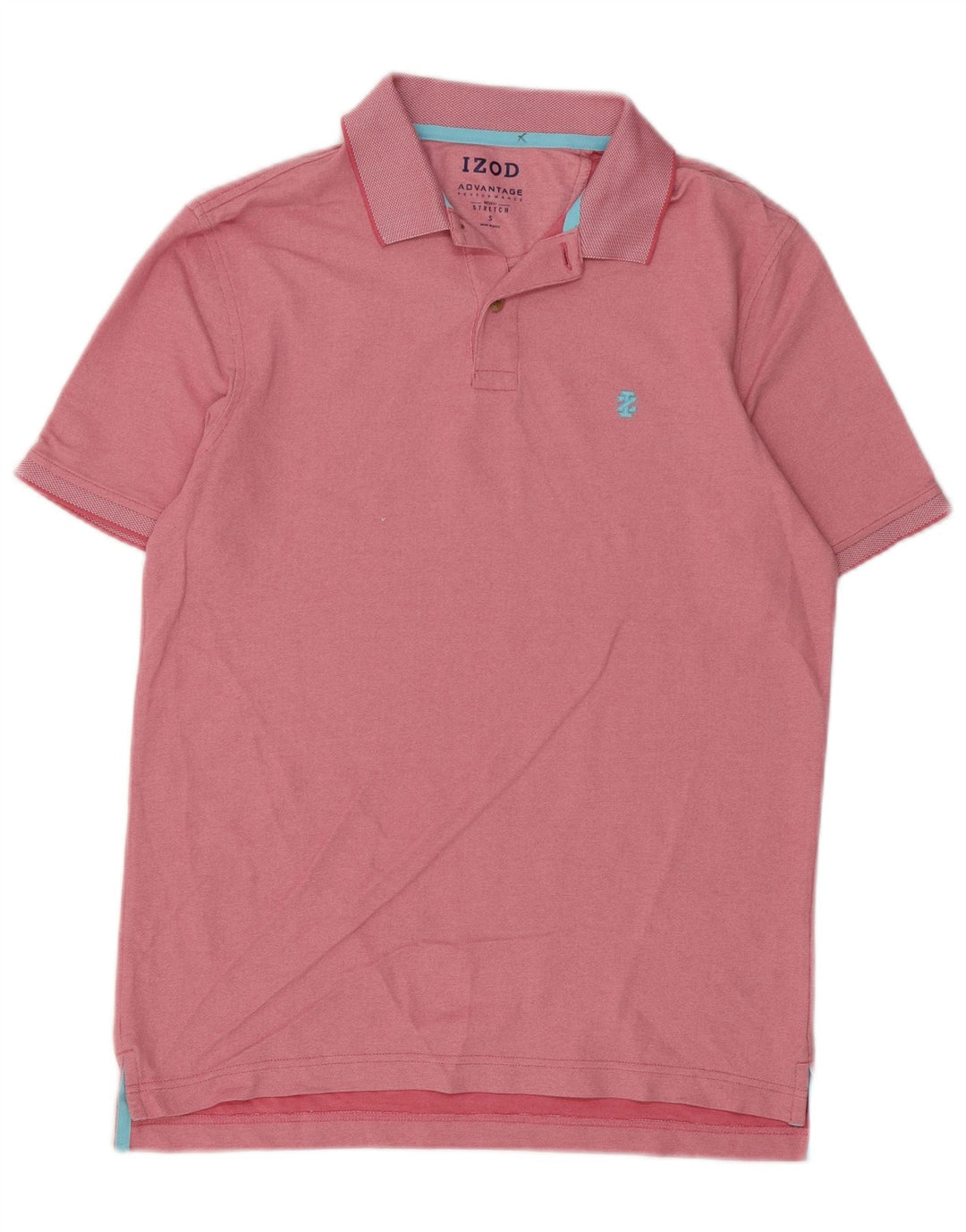 Camisa polo masculina IZOD pequena de algodão rosa