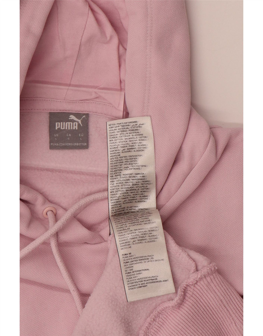 Jumper com capuz feminino PUMA UK 16 grande algodão rosa