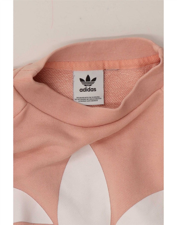 Adidas feminino gráfico moletom jumper reino unido 14 médio rosa