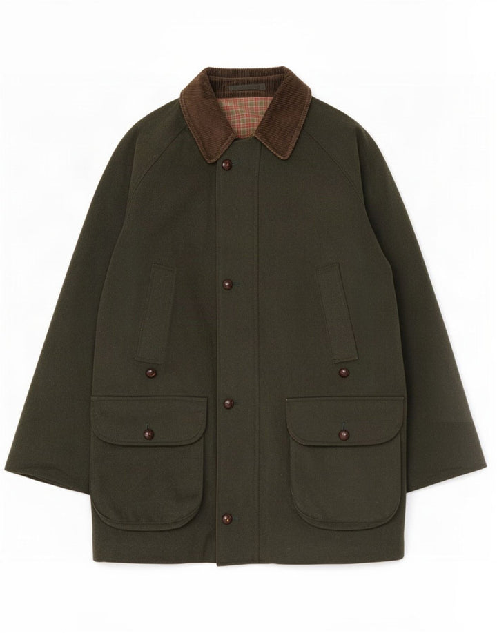 Jaqueta utilitária masculina Barbour UK 42 XL lã verde