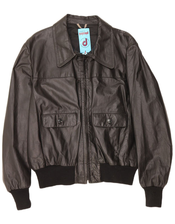 Jaqueta de couro masculina Piccini IT 58 2XL couro preto
