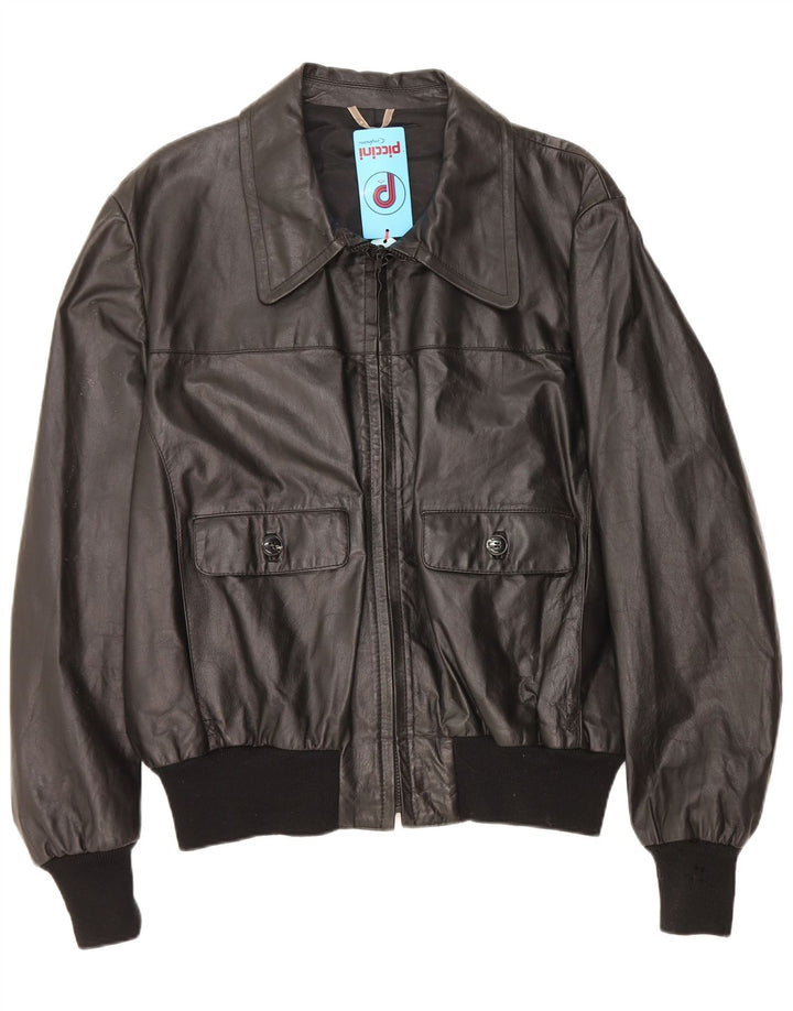 Jaqueta de couro masculina Piccini IT 58 2XL couro preto