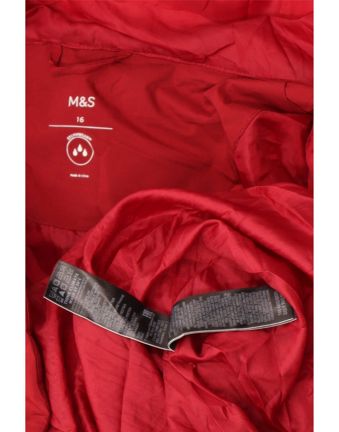 Casaco feminino acolchoado com capuz grande Marks & Spencer Reino Unido 16 grande vermelho