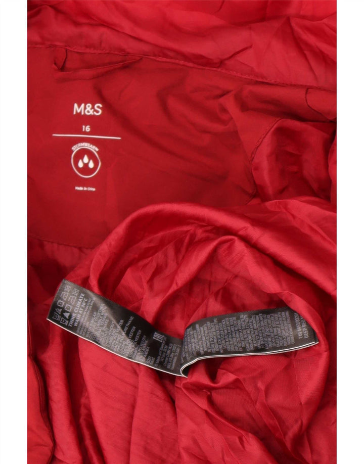 Casaco feminino acolchoado com capuz grande Marks & Spencer Reino Unido 16 grande vermelho