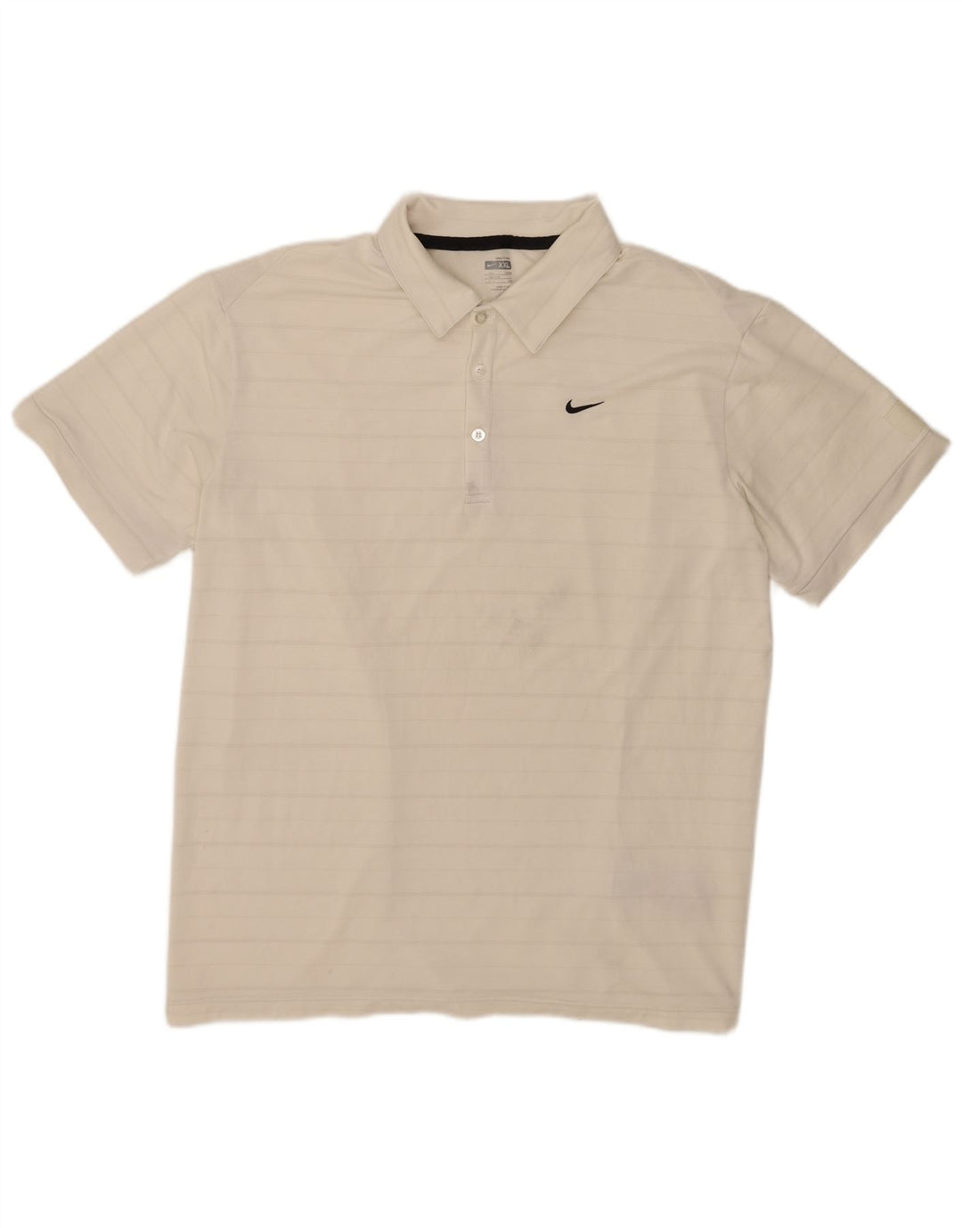 Camisa polo masculina Nike UK 47/48 2XL poliéster listrado branco