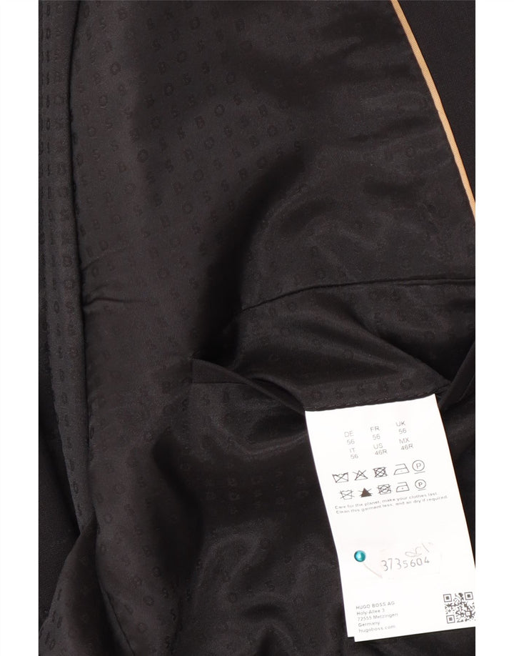 Jaqueta Blazer Masculina Hugo Boss com 2 Botões EU 56 3XL Lã Preta