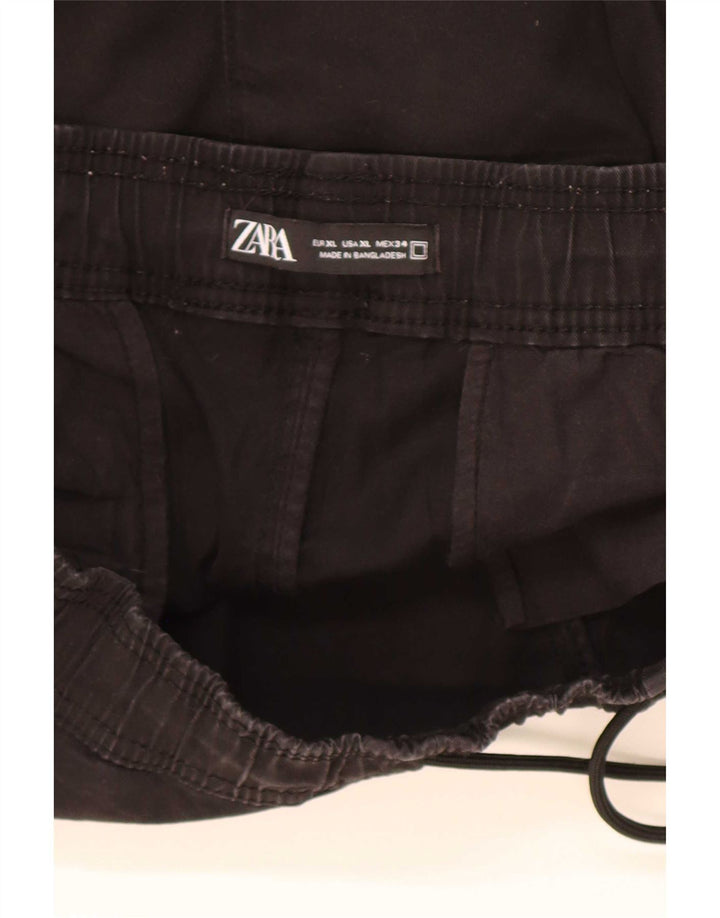 Zara Mens Chino Shorts XL W34 Algodão Preto