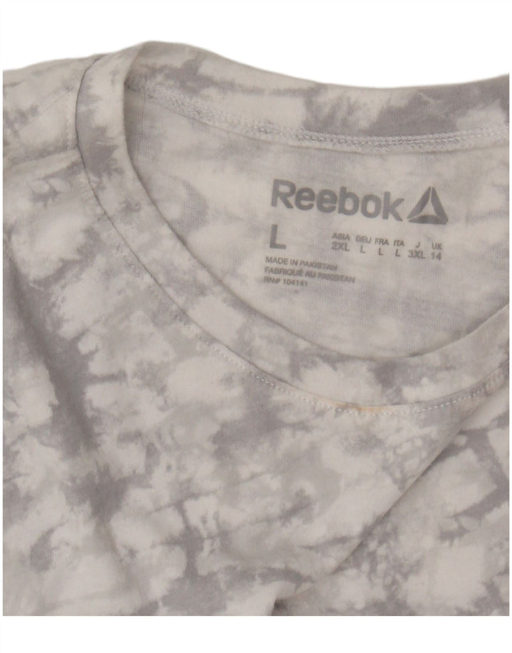 Colete feminino REEBOK UK 14 grande cinza tie-dye