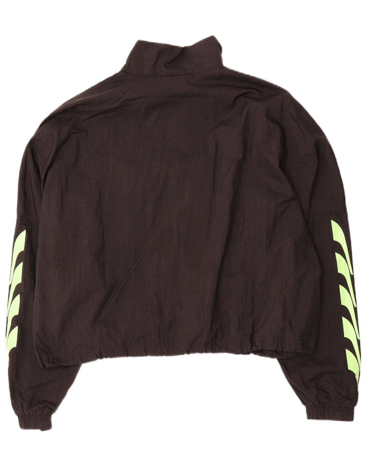 PUMA Womens Crop Graphic Oversized Tracksuit Top Jacket Reino Unido 16 Grande Preto