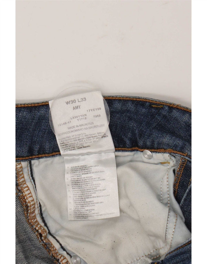 Lee Womens Amy Straight Jeans W30 L29 Azul Algodão