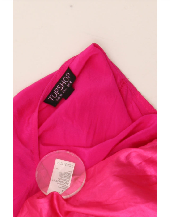 Macacão feminino sem mangas Topshop Reino Unido 8 seda rosa pequena