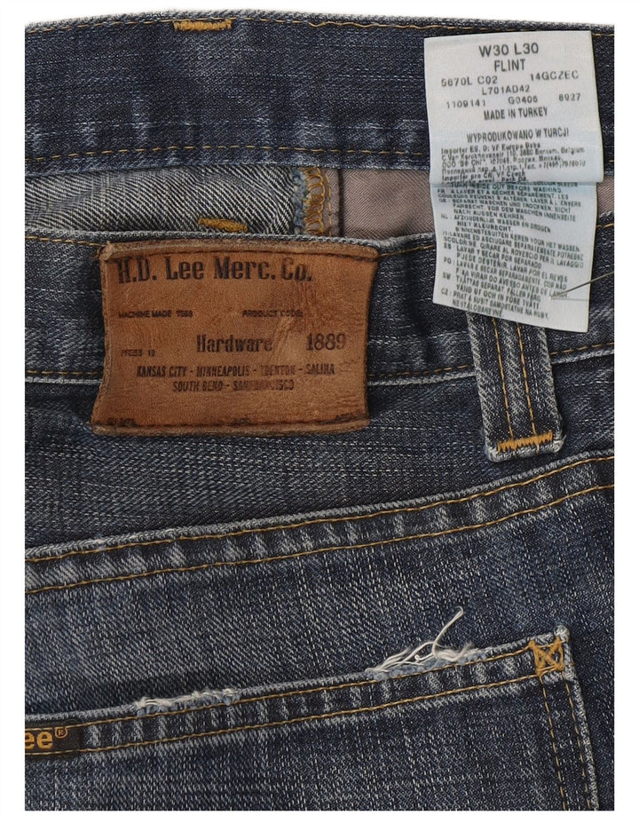 Lee Womens Flint Straight Jeans W30 L30 Azul Algodão