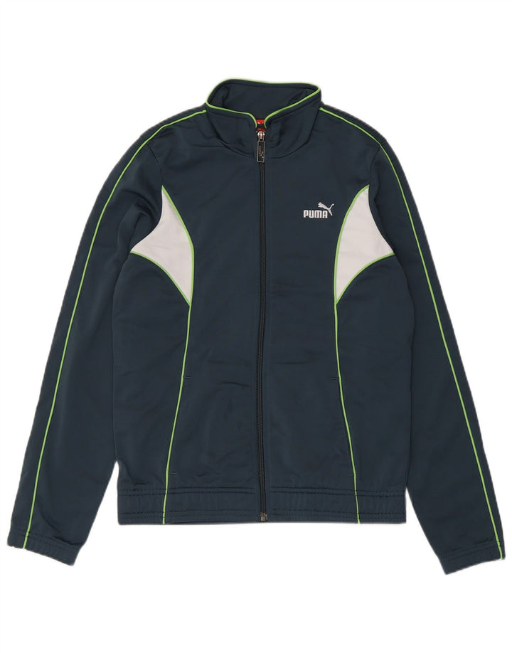 PUMA Womens Tracksuit Top Jacket UK 12 Médio Azul Marinho Colorblock