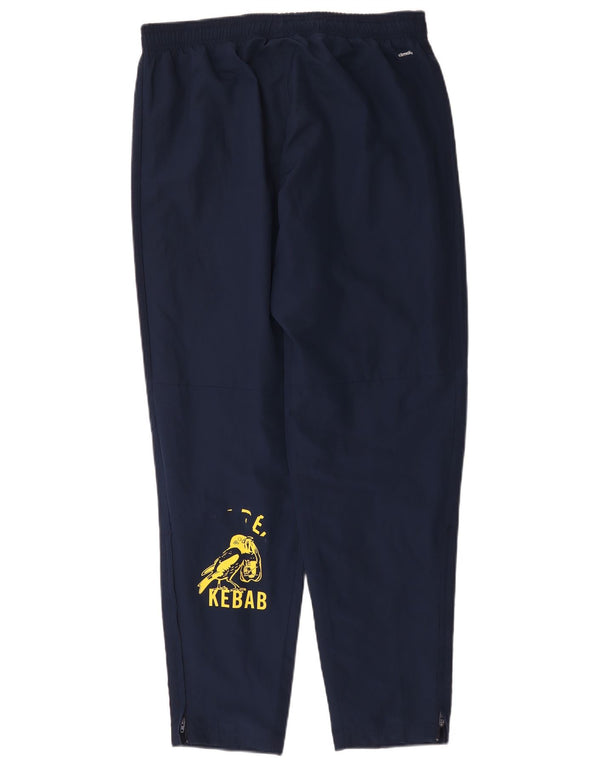 Calça de treino masculina Adidas Graphic grande poliéster azul marinho