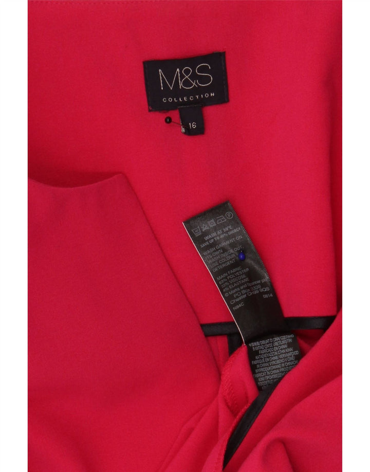 Jaqueta blazer aberta feminina Marks & Spencer UK 16 grande bloco colorido rosa