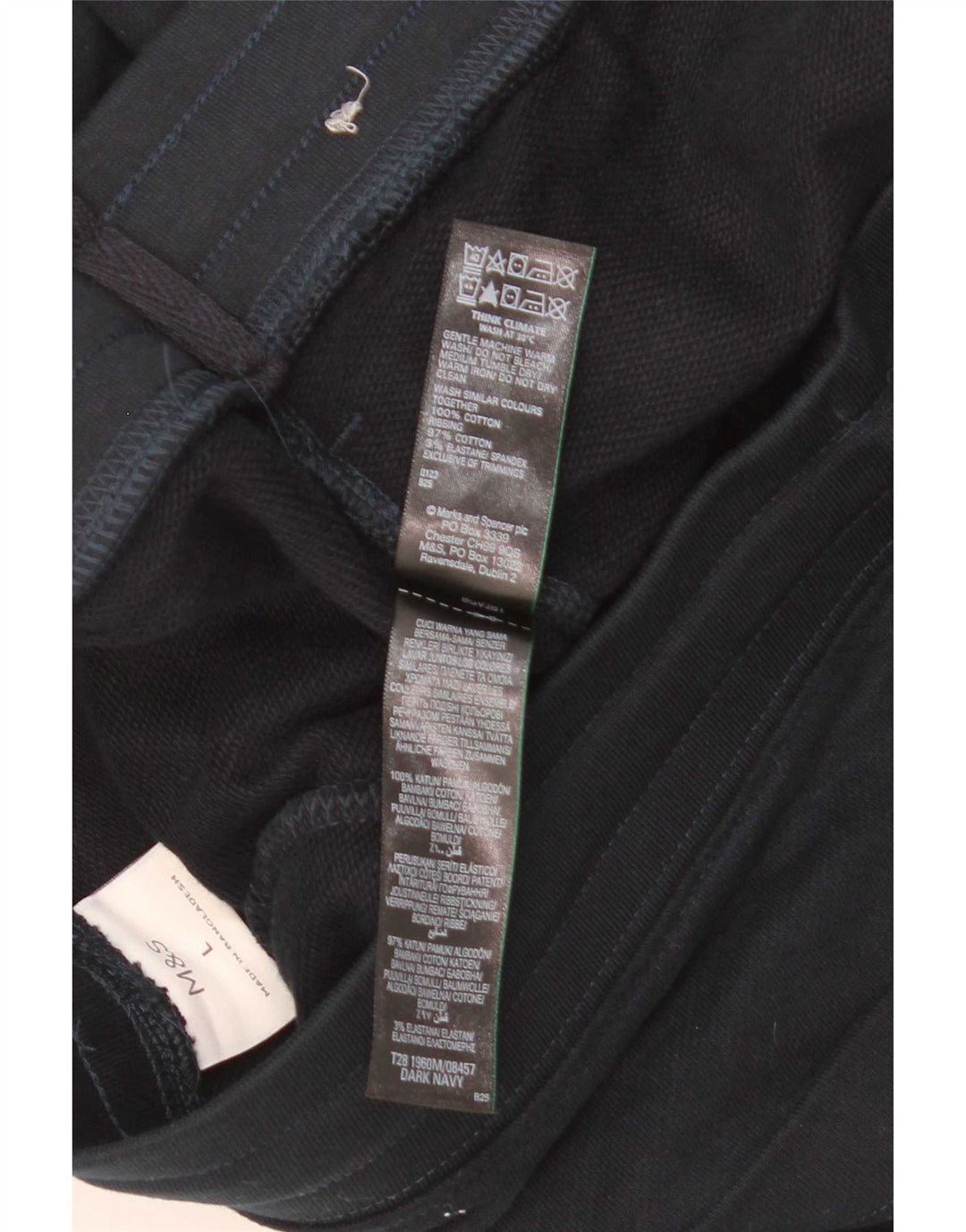 Shorts esportivos masculinos Marks & Spencer grandes de algodão azul marinho