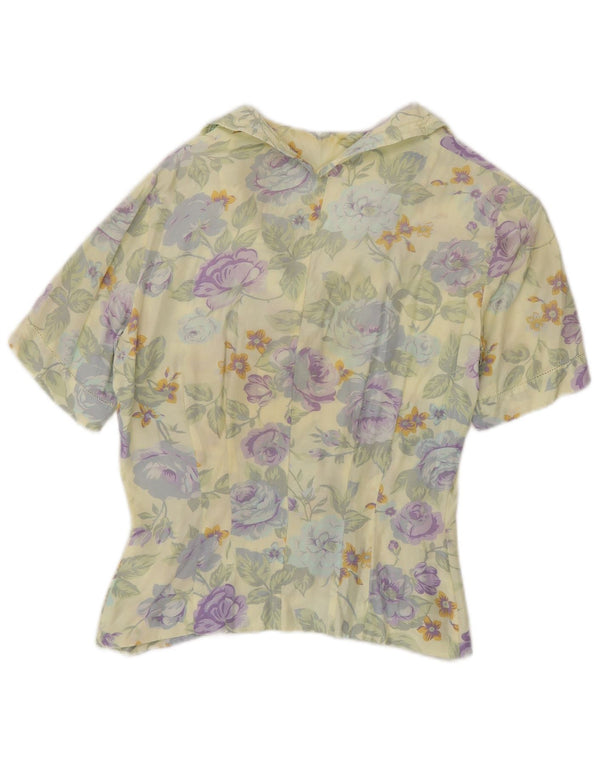 Blusa feminina de manga curta mabb UK 12 média floral multicolorida