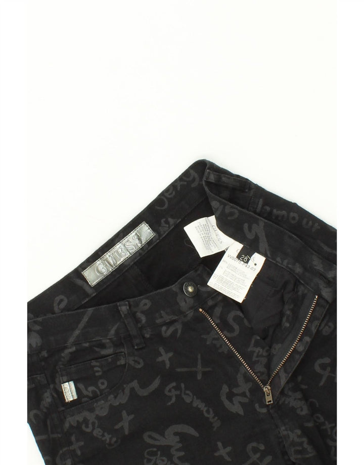 GUESS Womens Graphic Slim Jeans W28 L29 Black Cotton Vintage Guess and Second-Hand Guess from Messina Hembry 