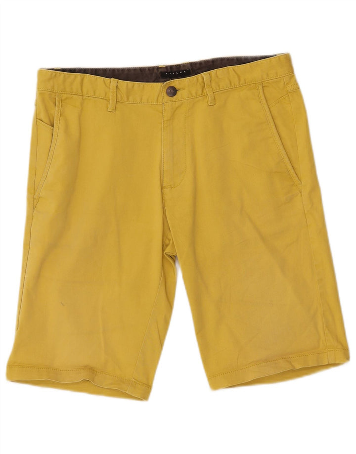 Sisley Mens Chino Shorts IT 46 Pequeno W32 Algodão Amarelo