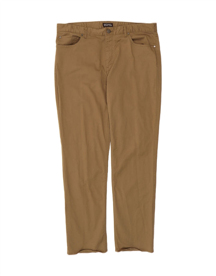 MICHAEL KORS Womens Slim Casual Trousers W36 L32 Brown Cotton Vintage Michael Kors and Second-Hand Michael Kors from Messina Hembry 