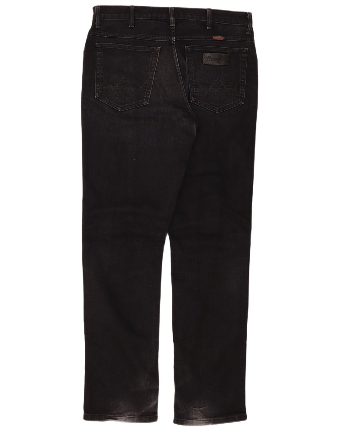 Wrangler Masculino Texas Stretch Straight Jeans W36 L34 Algodão Preto