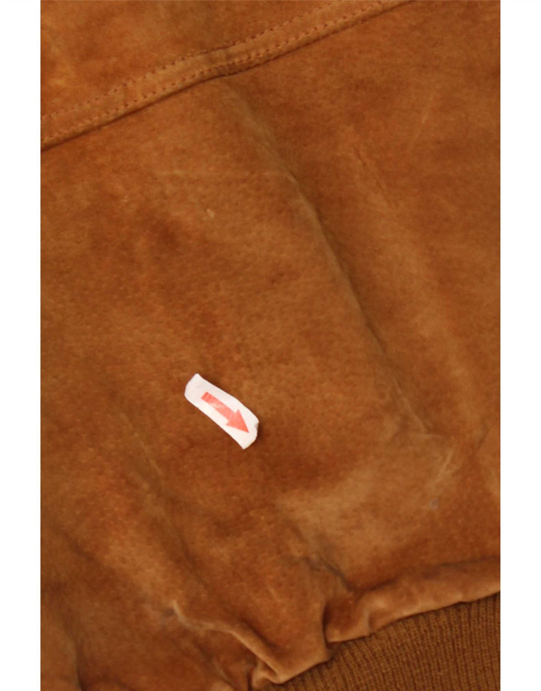 Jaqueta bomber de camurça masculina vintage, poliéster marrom grande Reino Unido 40