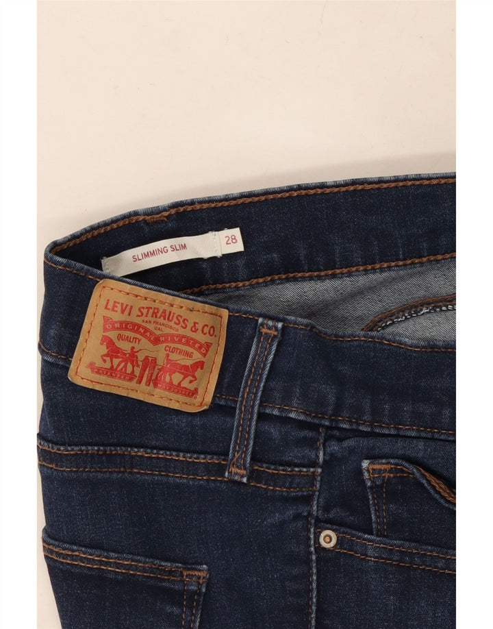 LEVI'S Mulheres Slimming Fit Jeans Slim W28 L31 Azul Marinho