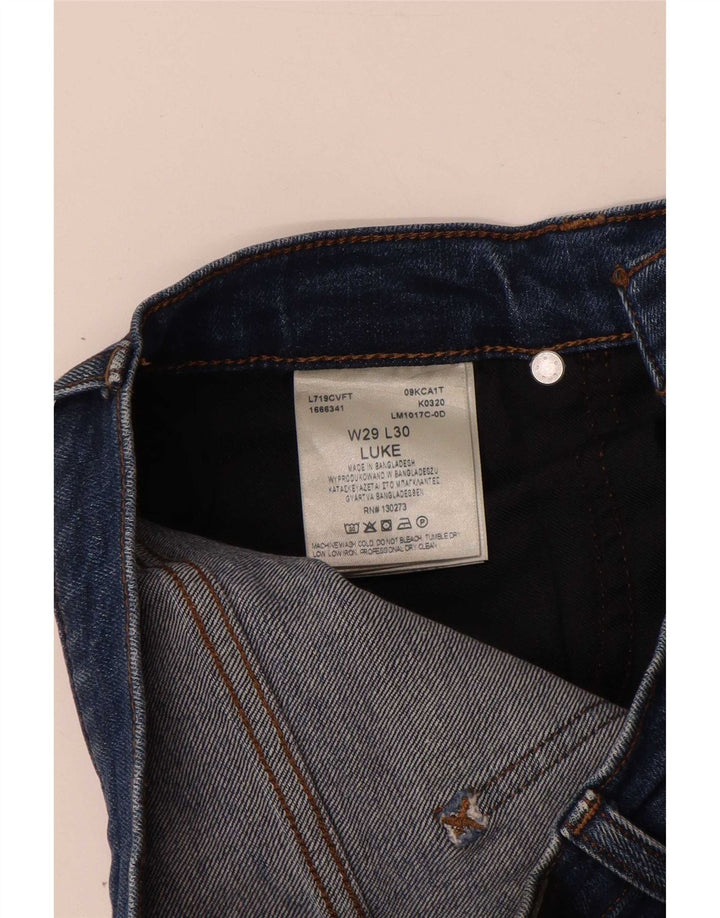 Lee Womens Luke Slim Jeans W29 L30 Azul Algodão