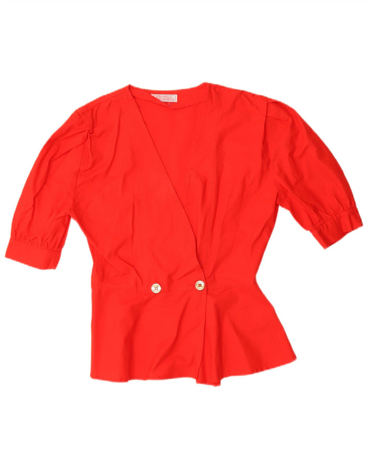 Conjunto de saia feminina vintage de 2 peças IT 42 médio W28 vermelho