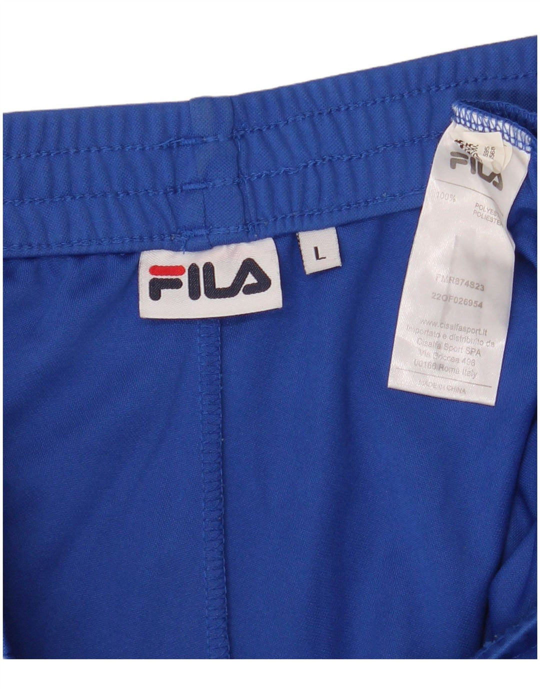 Shorts esportivos gráficos masculinos FILA poliéster azul grande