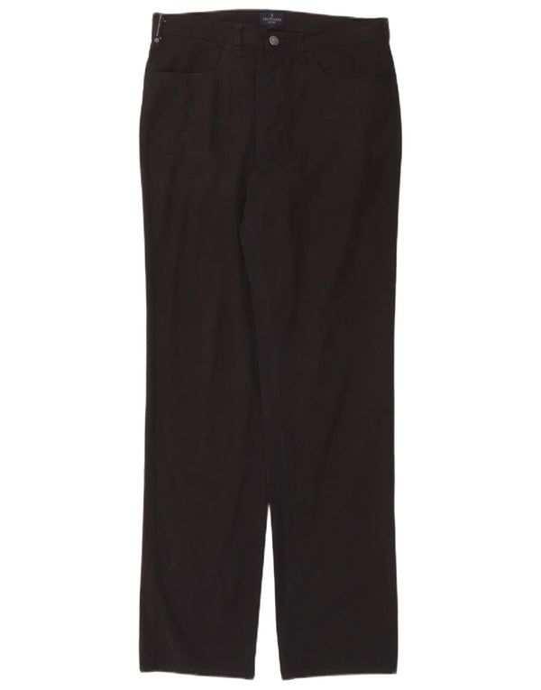 Trussardi Calça masculina reta casual IT 50 grande W32 L34 preta