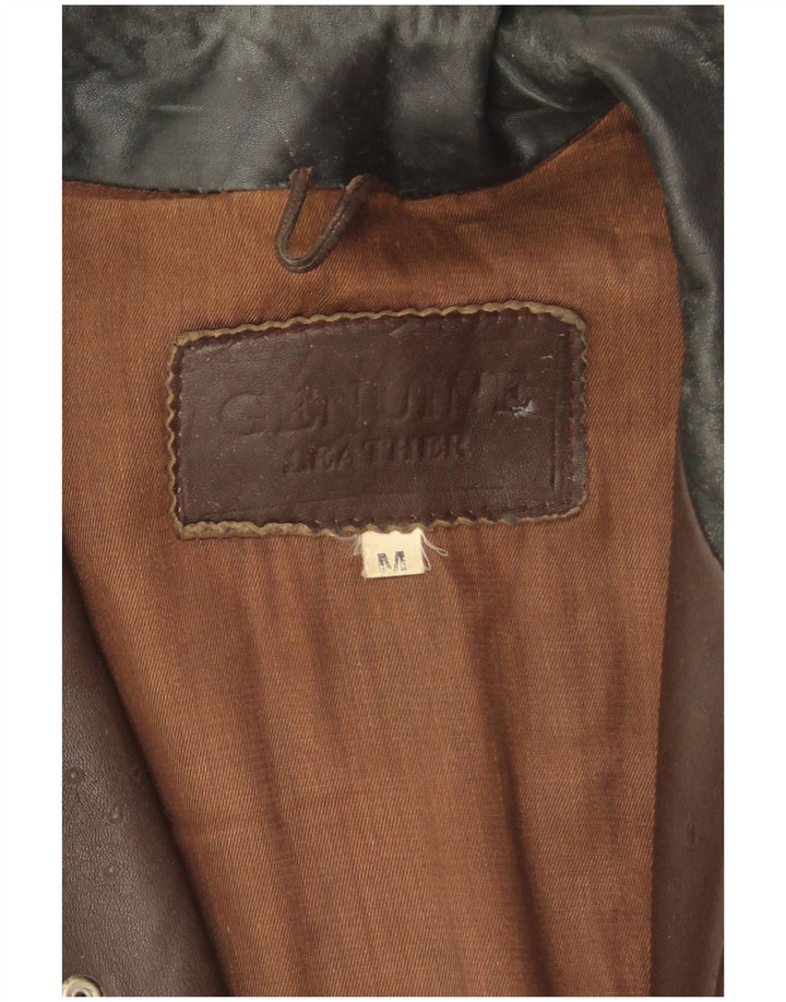 Jaqueta de couro masculina vintage UK 38 couro marrom médio