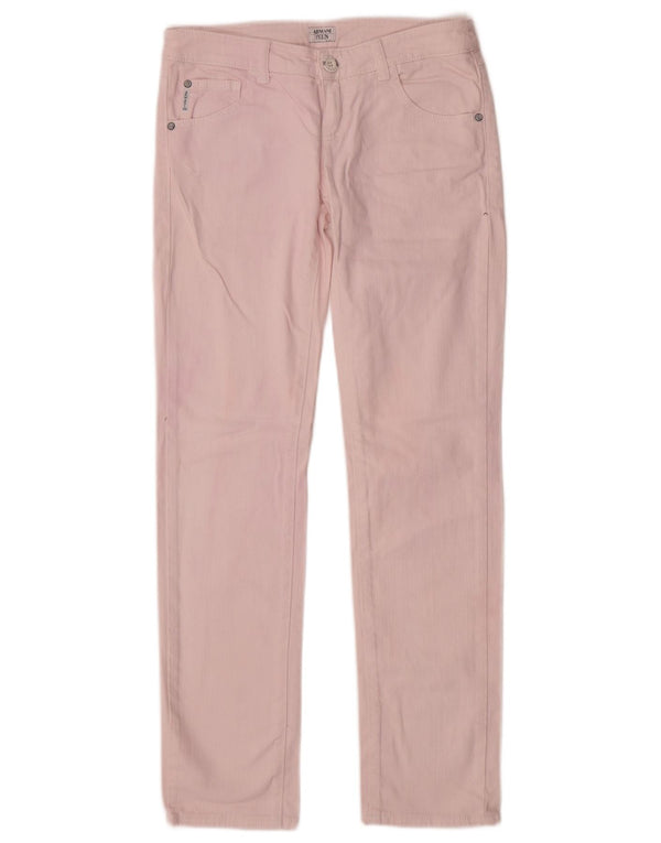 Calças casuais finas Armani Teen Girls 13-14 anos W28 L30 algodão rosa