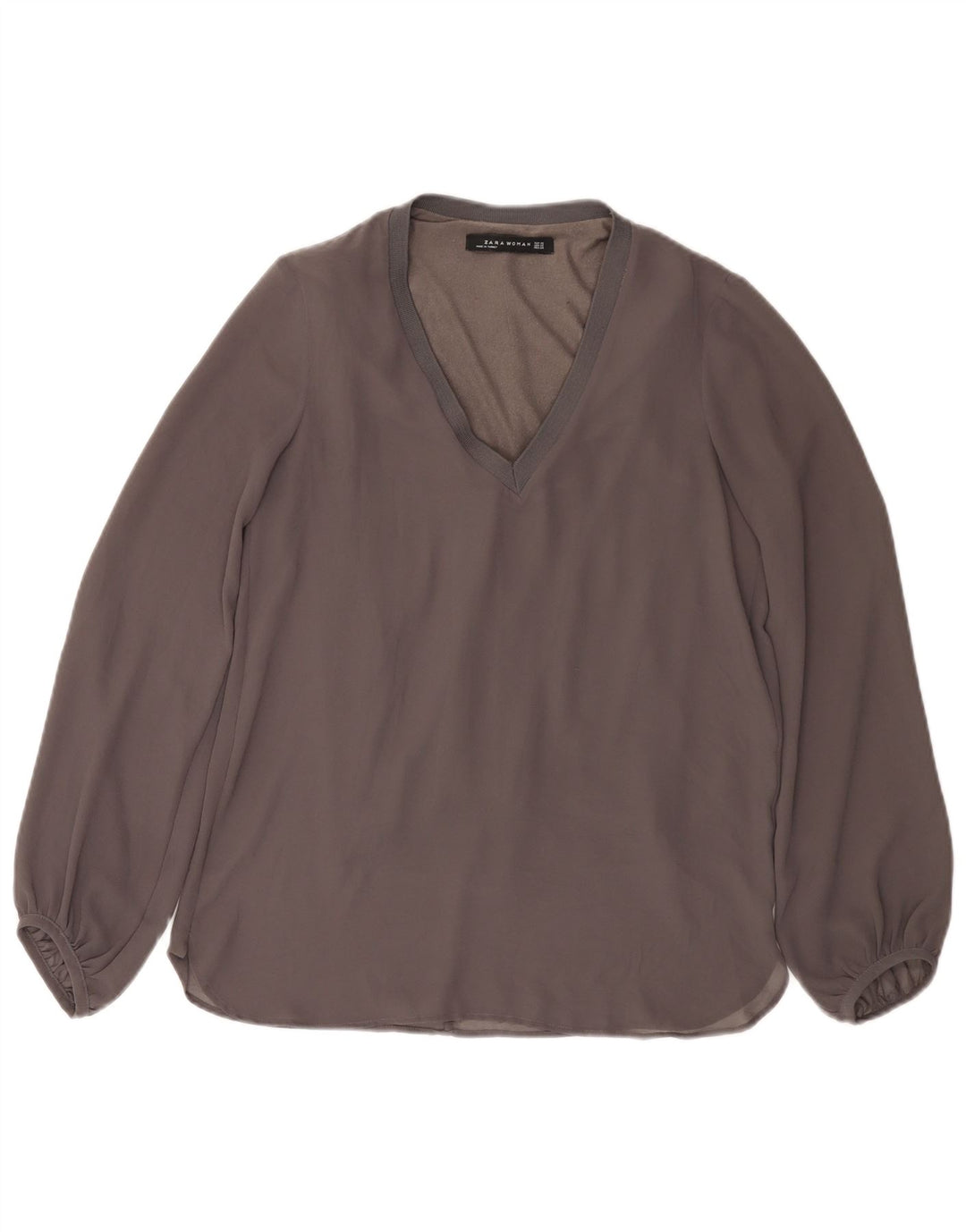 Zara blusa feminina manga comprida top UK 6 XS cinza