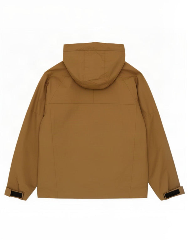 Jaqueta corta-vento masculina Zara com capuz UK 36 algodão marrom pequeno