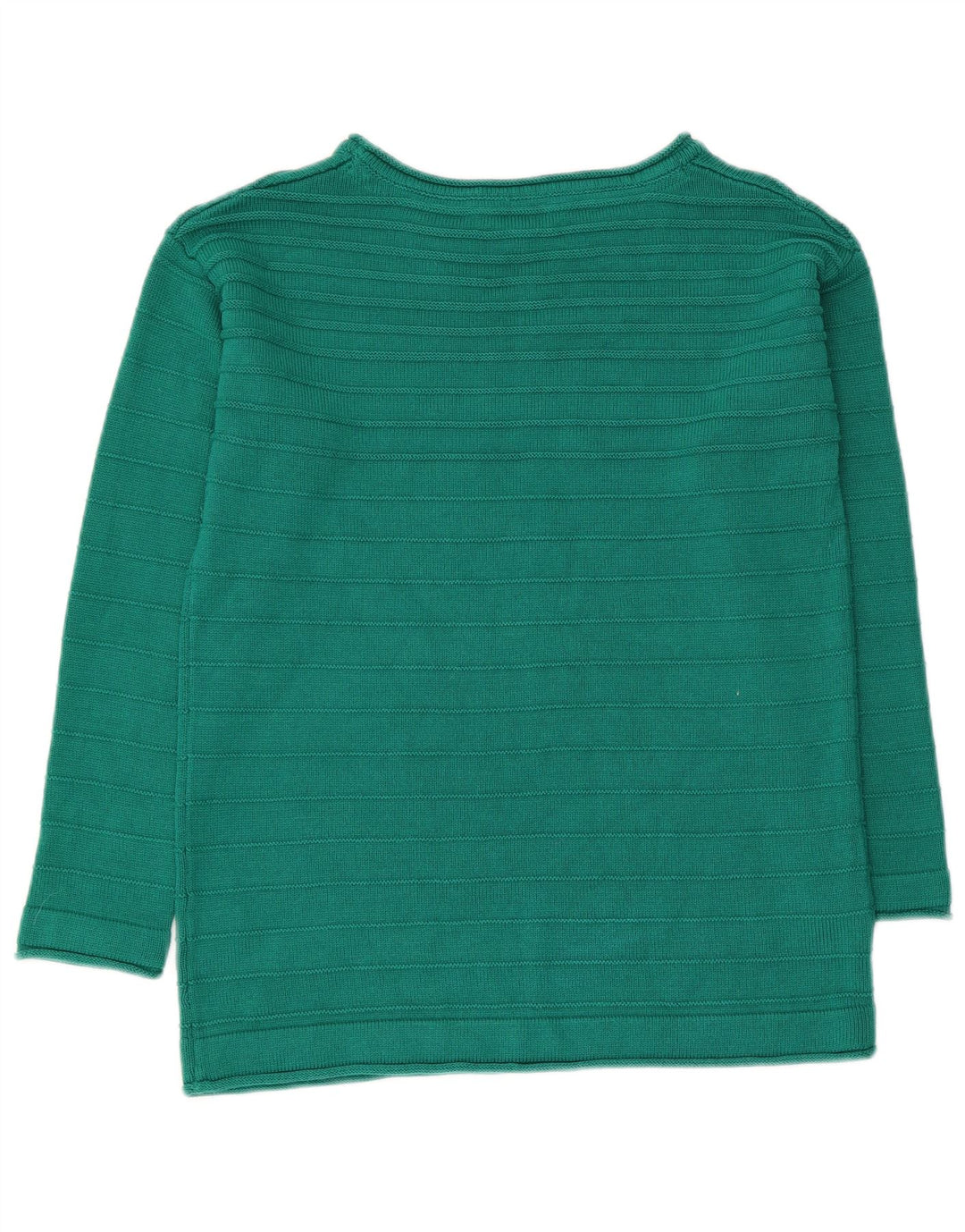 Suéter feminino com gola canoa CREW CLOTHING Reino Unido 12 algodão verde médio