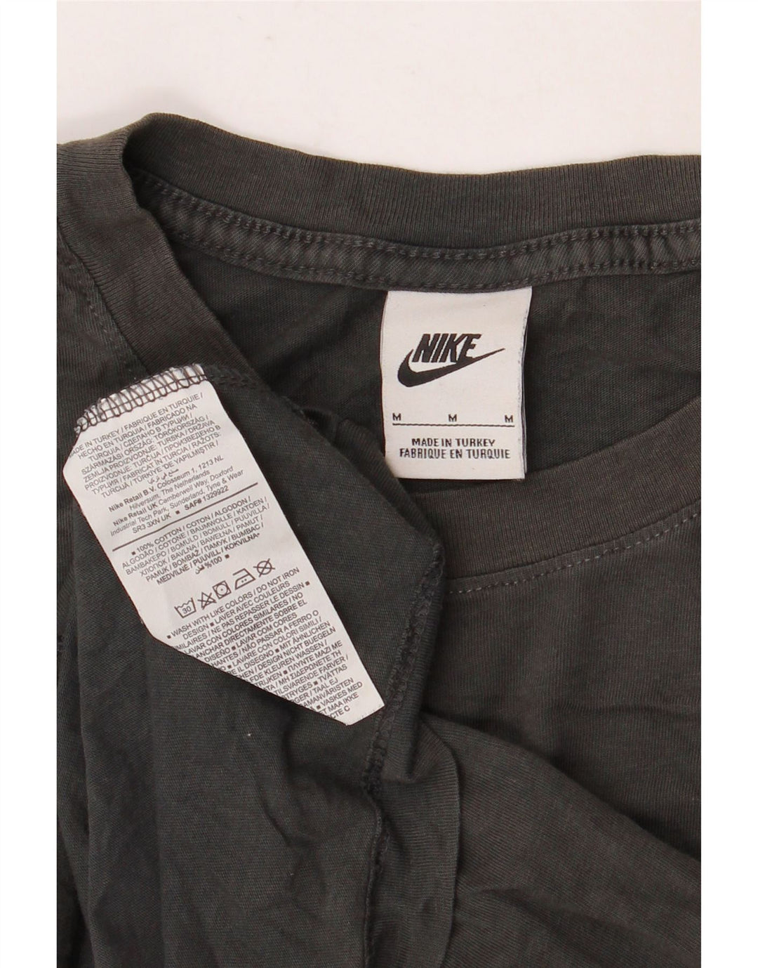 Camiseta gráfica masculina NIKE Top médio de algodão preto