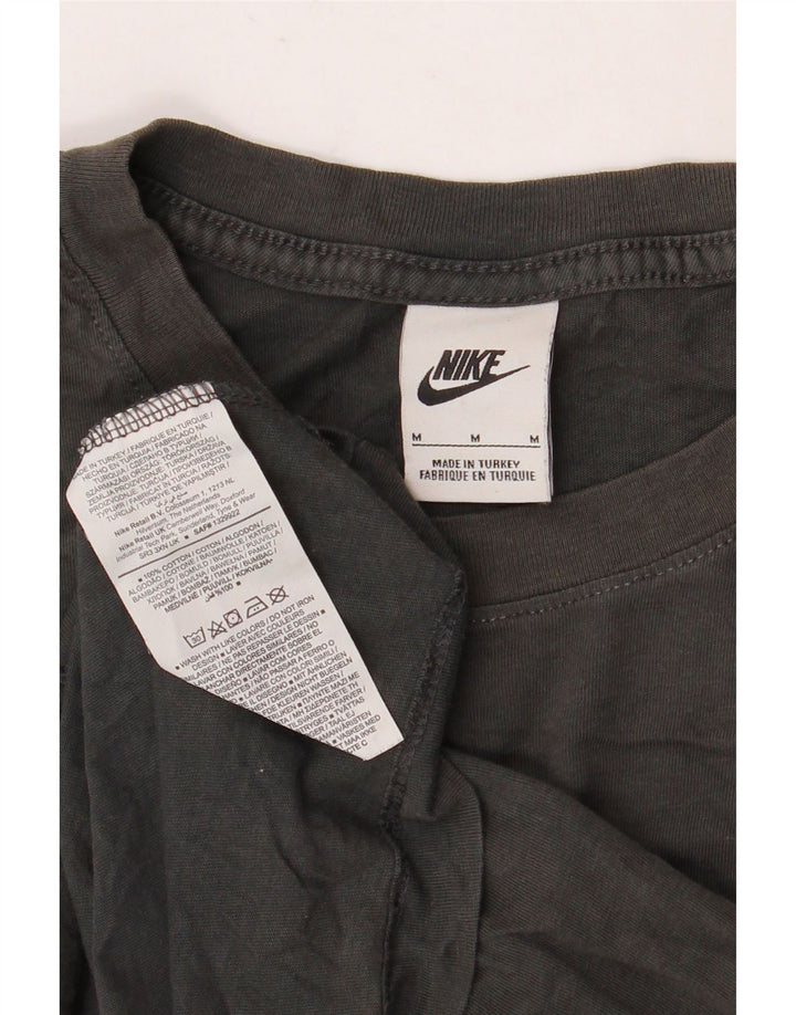 Camiseta gráfica masculina NIKE Top médio de algodão preto