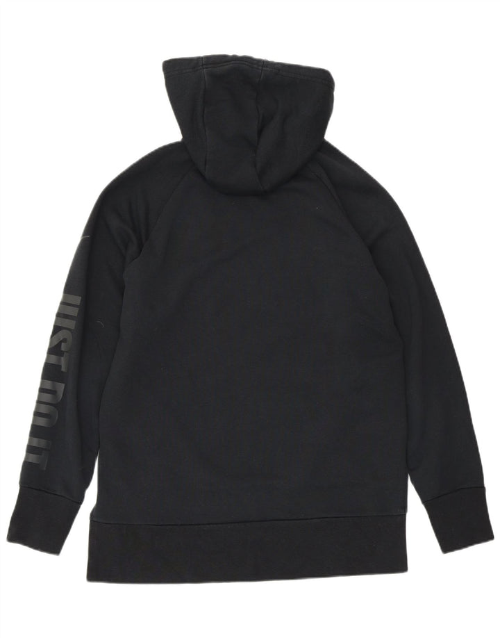 NIKE Womens Dri Fit Oversized Hoodie Jumper UK 6 XS Preto Algodão