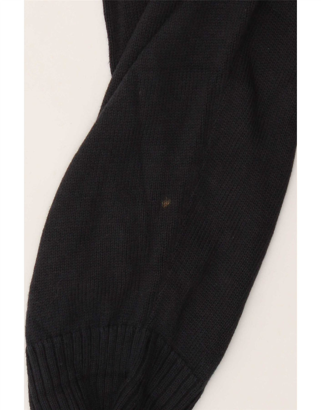 Suéter masculino Marks & Spencer com zíper e gola alta de algodão azul marinho médio