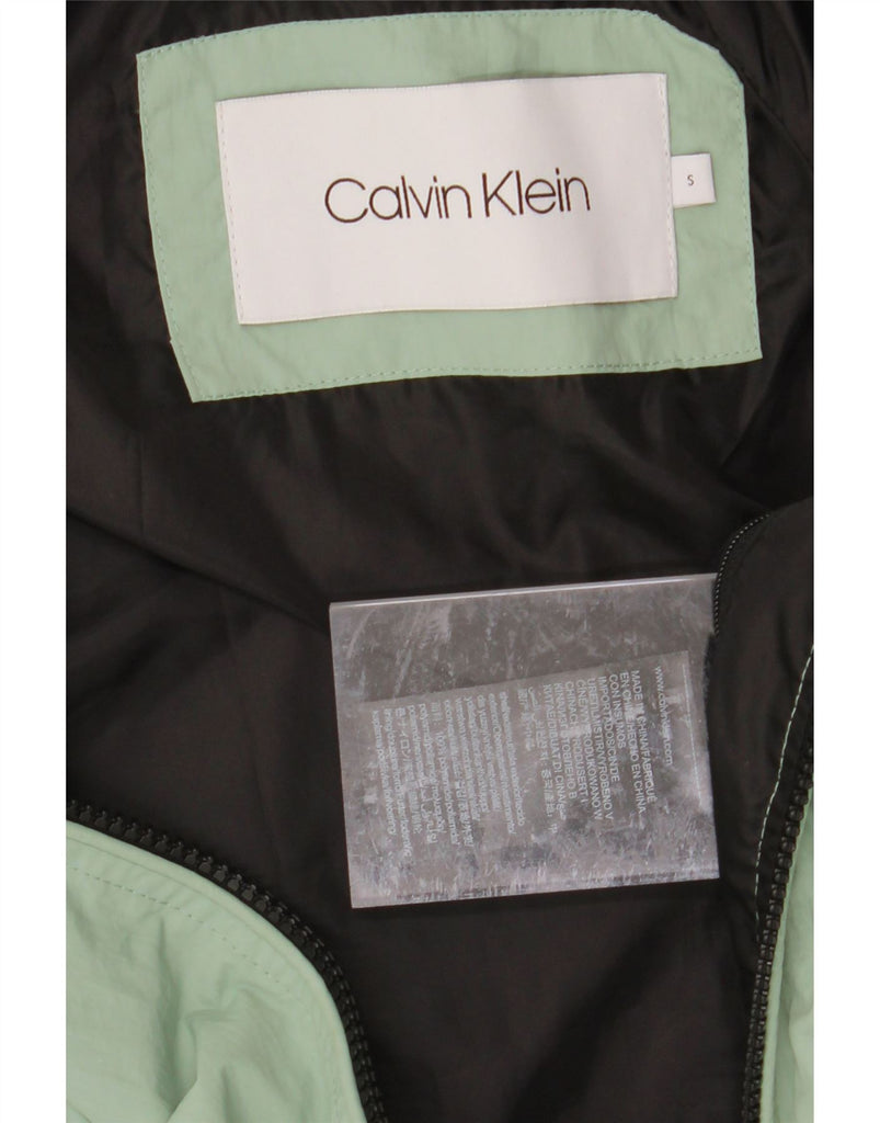 CALVIN KLEIN Mens Hooded Bomber Jacket UK 36 Small Green Polyamide Vintage Calvin Klein and Second-Hand Calvin Klein from Messina Hembry 