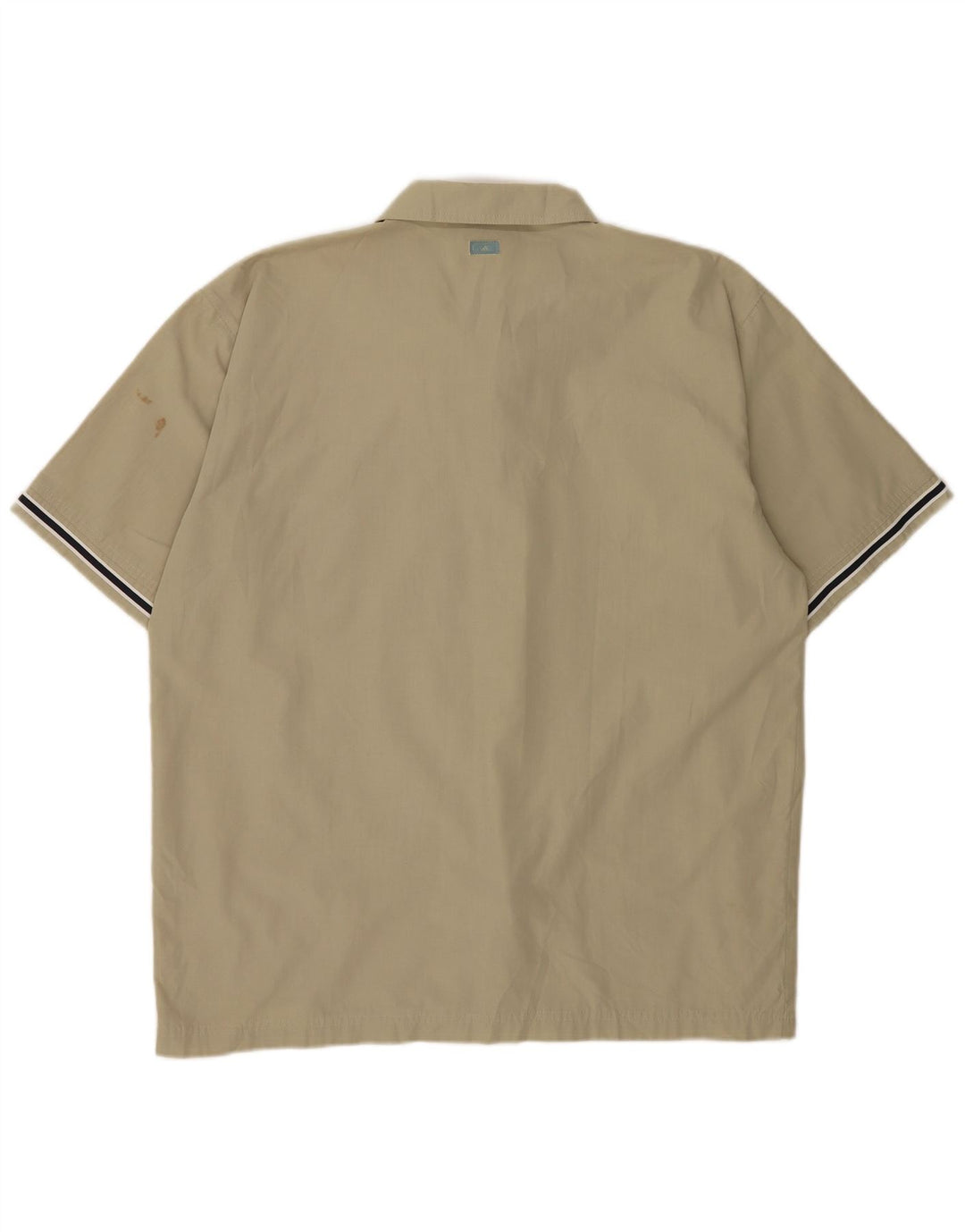 Camisa masculina de manga curta Adidas UK 44/46 grande poliéster cáqui