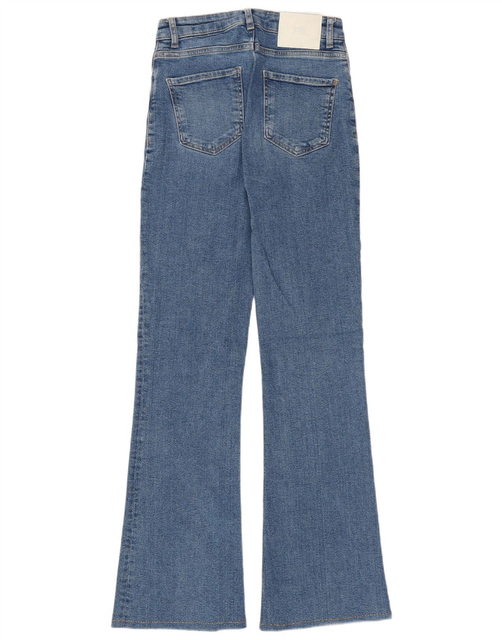 Zara Calça jeans feminina larga EU 34 2XS W24 L31 Azul