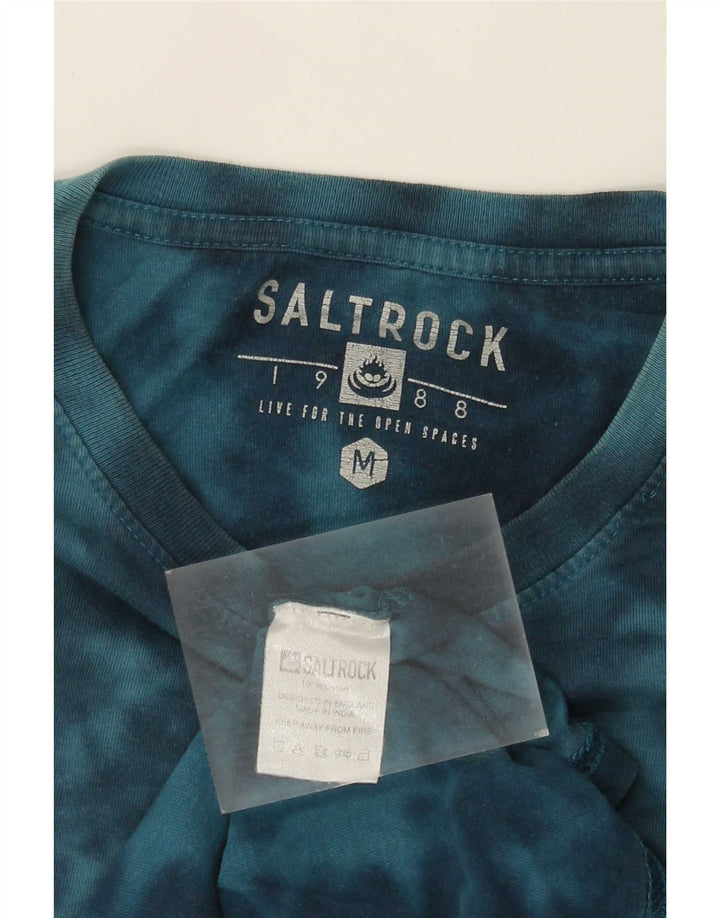 Camiseta gráfica masculina Saltrock Top médio azul tie dye algodão