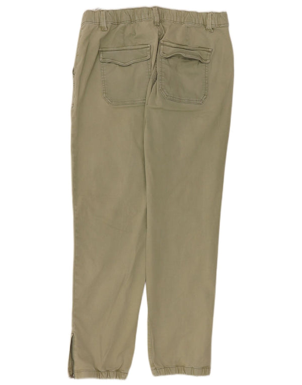Calça chino feminina Marks & Spencer de cintura alta Reino Unido 14 grande W32 L28 cáqui