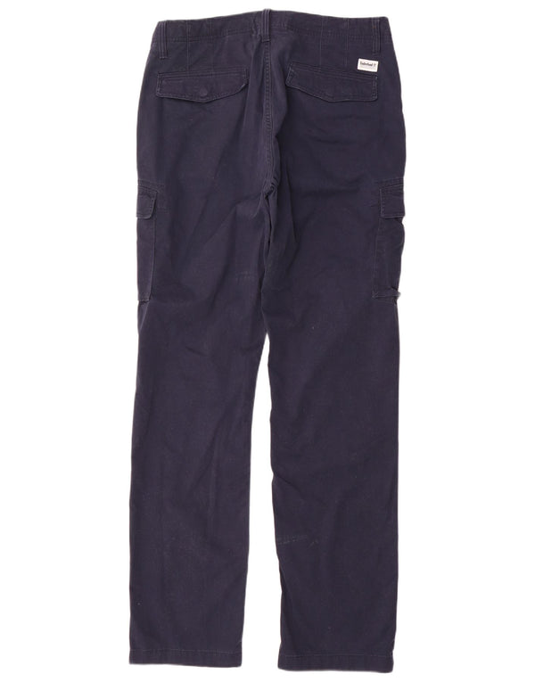 Calça cargo reta masculina Timberland W34 L34 algodão azul marinho
